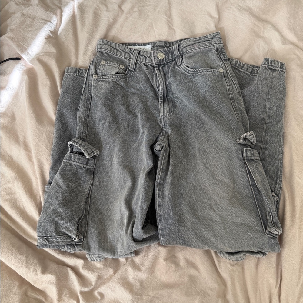 Zara Light Gray Denim Pants
